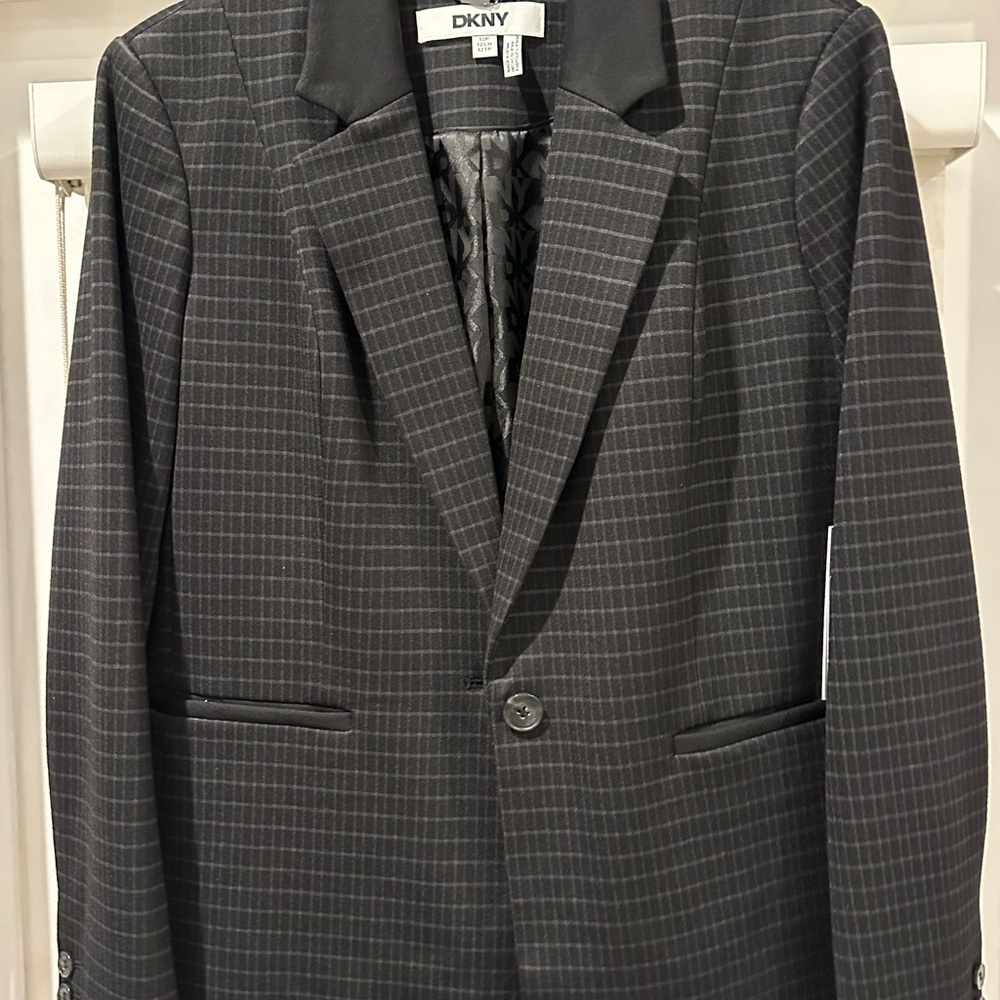 DKNY Women’s Black Checkered Blazer